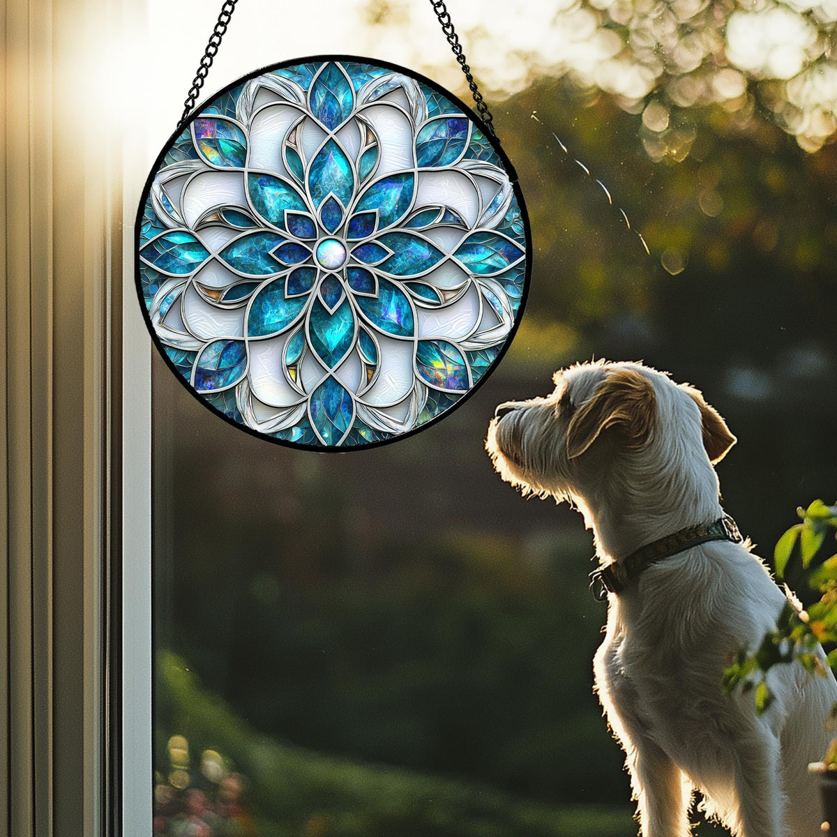 Josumaly stained glass window decor complements vintage to modern interiors
