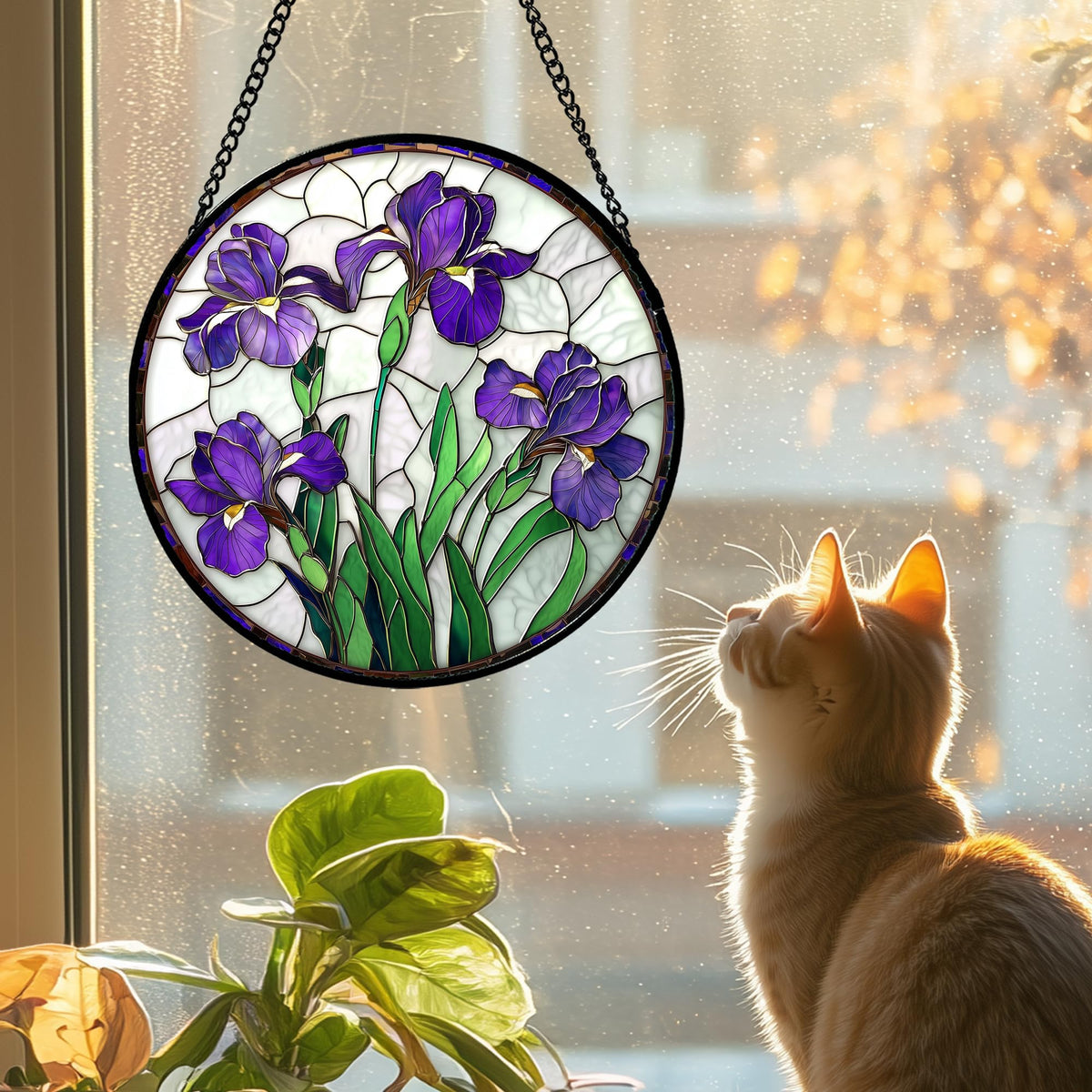 JOSUMALY Window decor for garden terrace with sun catcher aesthetic.