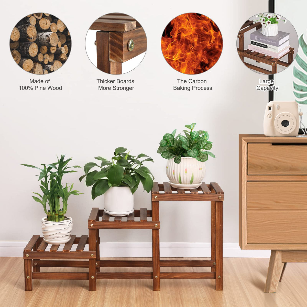 Jotboom solid pine wood close-up highlighting natural grain and durability.