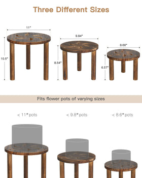Jotboom wooden plant stand sized for 6 to 11 inch pots in a corner