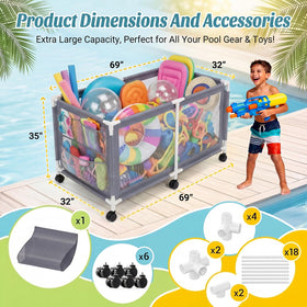 Jotesnew side pocket storage keeps small items within reach around the pool