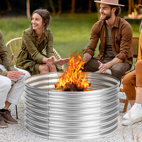 Jotesnew 2 ft tall fire ring designed for wind resistance