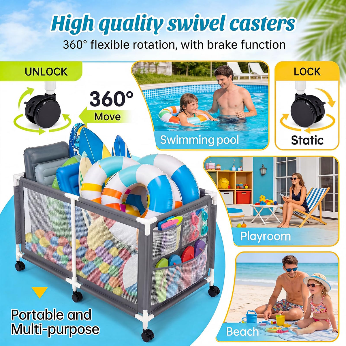 Jotesnew water-resistant PVC frame withstands poolside humidity