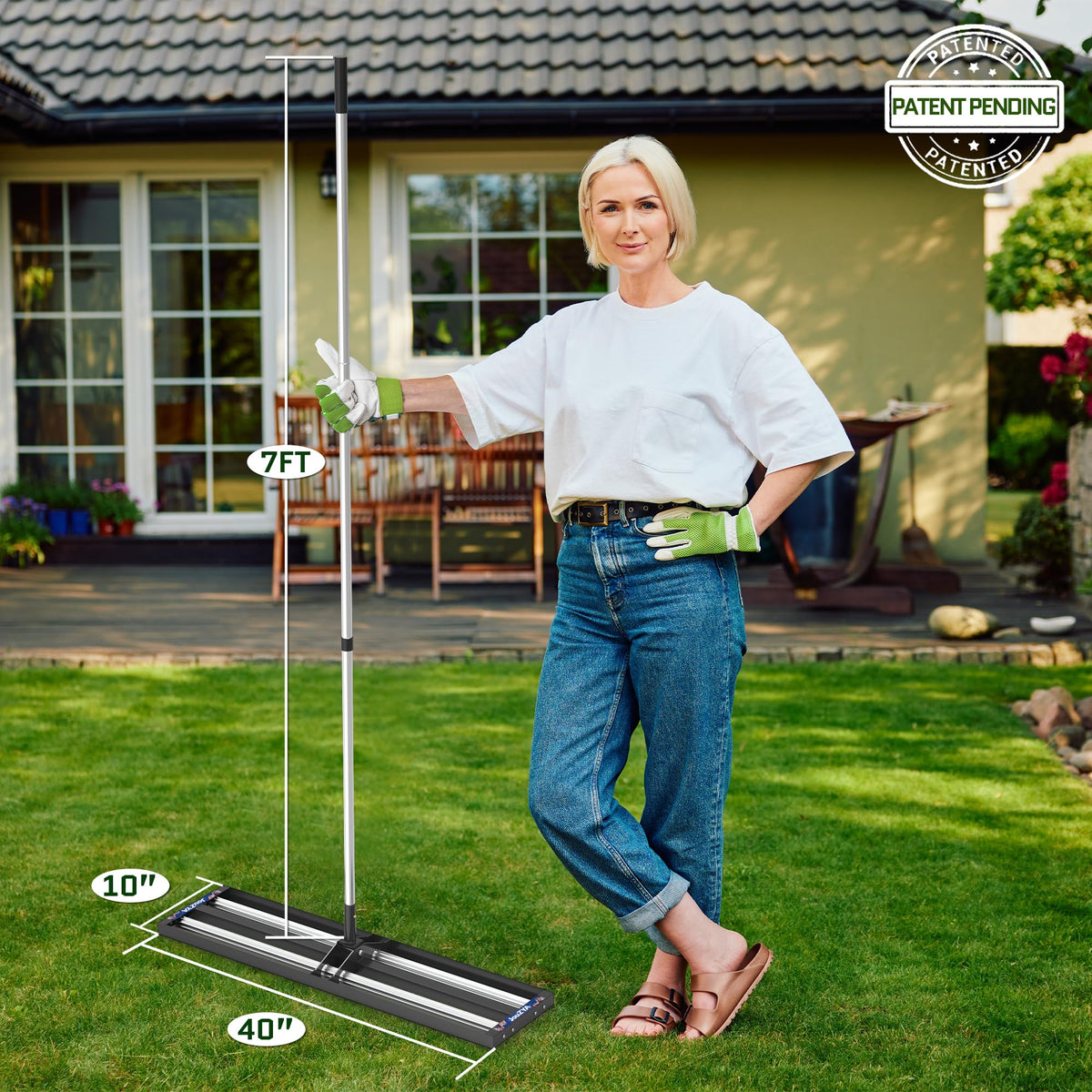 JouZYA lawn leveler rollers in action smoothing ground for even turf