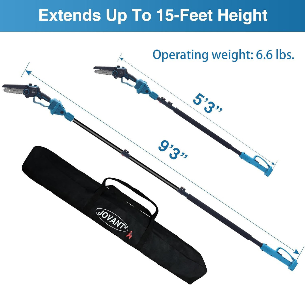 JOVANT two 4Ah batteries provide longer cutting sessions.