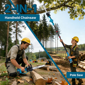 Jovant brushless motor delivers smoother operation and longer runtime during pruning tasks.