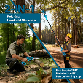 Jovant detachable hand saw mode enables precise shrub trimming without extra tools.