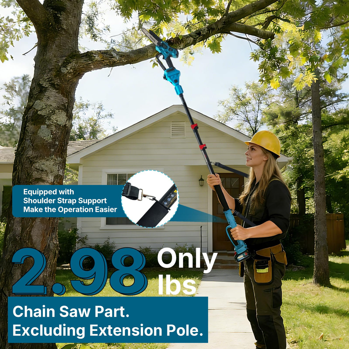 Jovant two 20V 4000mAh batteries ensure longer continuous pruning sessions.