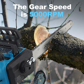 Jovant lightweight design with shoulder strap enables hands-free trimming on taller trees.
