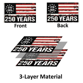 Joven flag with four-rows stitched hem for durability