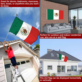 Joven Mexican flag double-sided embroidery visible from all angles