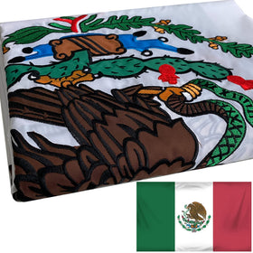 Joven Mexican flag embroidered 3x5 outdoor flag in yard display