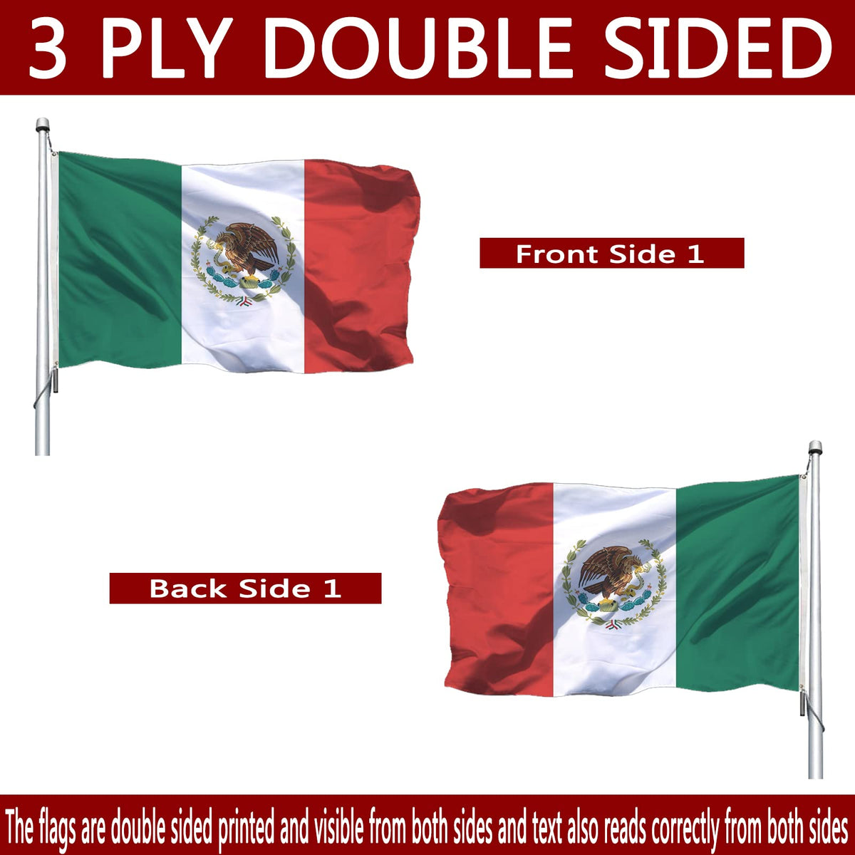 Joven heavy-duty 240D polyester flag withstands wind and rain