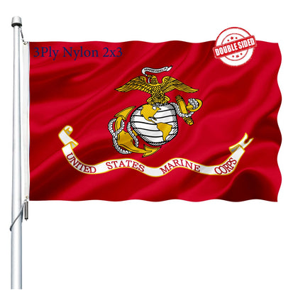 Joven USMC flag 2x3 double-sided with vivid colors for outdoor display