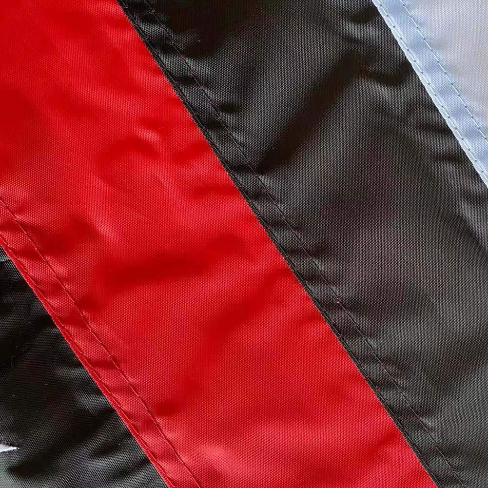 Joven flag showing reinforced wind edge and double stitching for long-lasting flyability.