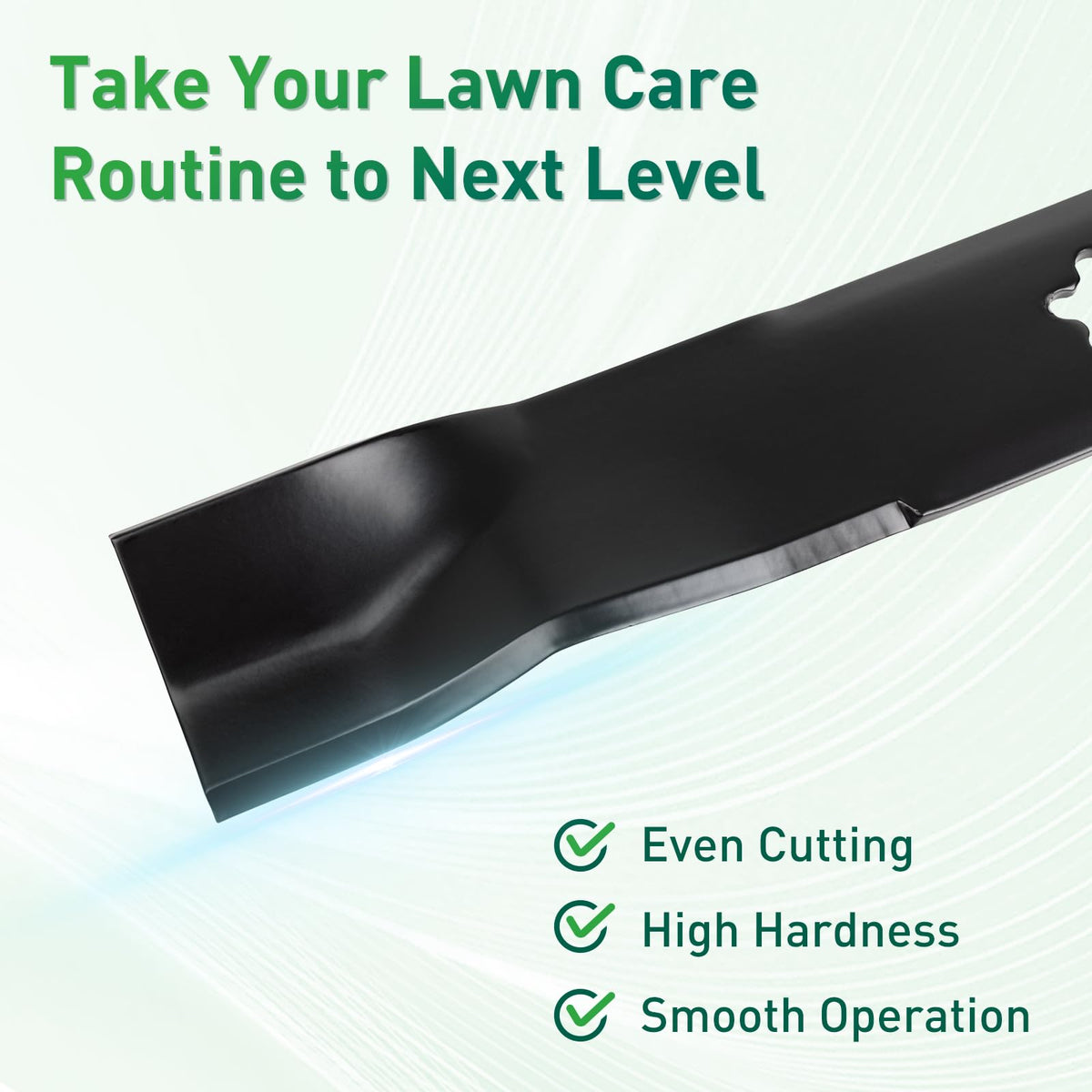 Jowlawn blade mount holes ensure secure fit during mowing sessions.