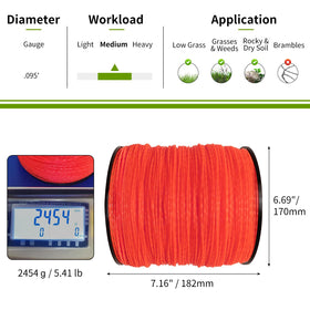 Jowlawn trimmer line compatible with Ego Stihl Ryobi for versatile trimming