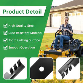 Jowlawn Gator Blades install easily with a 5/8-inch wrench for quick upgrades.