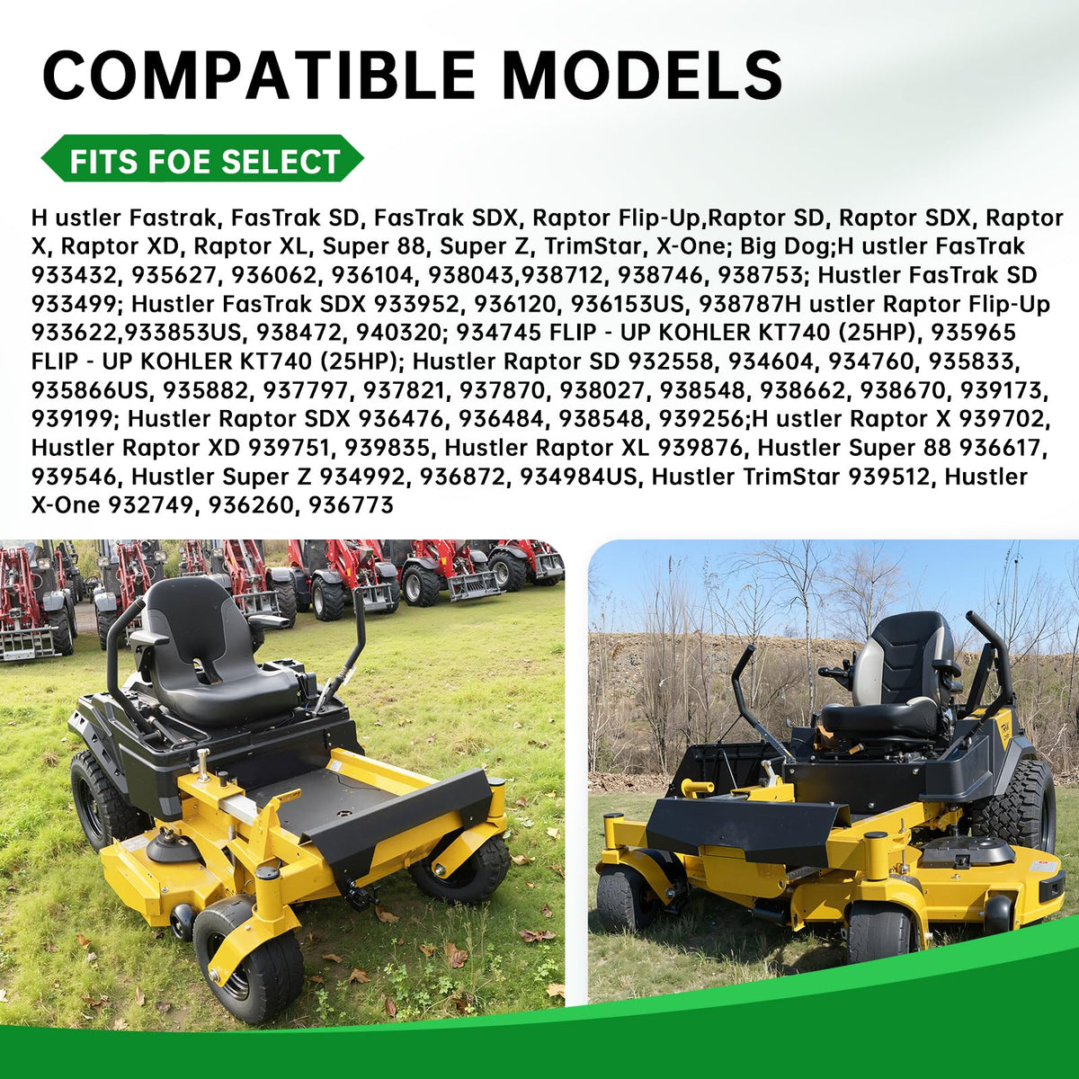 Jowlawn Gator Blades with mulching teeth promote cleaner cuts and even clippings.
