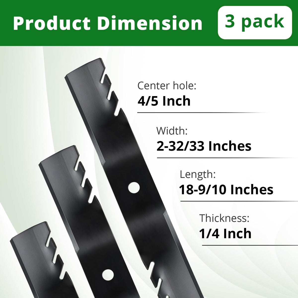 Jowlawn round-center-hole design blades ensuring easy installation and a solid fit.