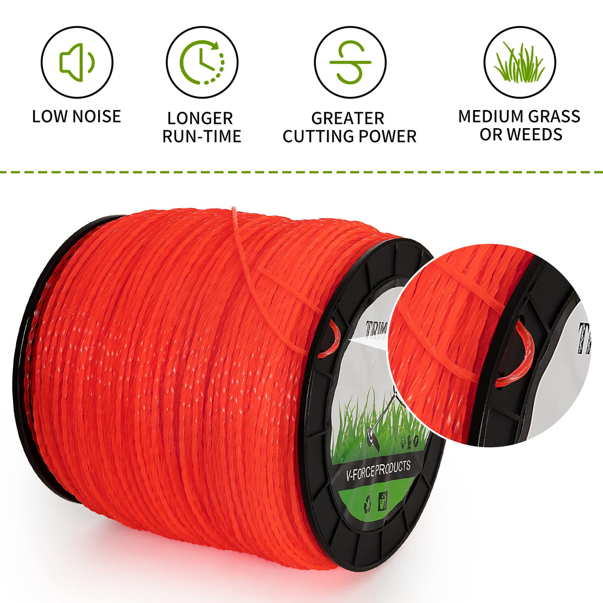 Jowlawn twisted-design trimmer line increases durability and efficiency