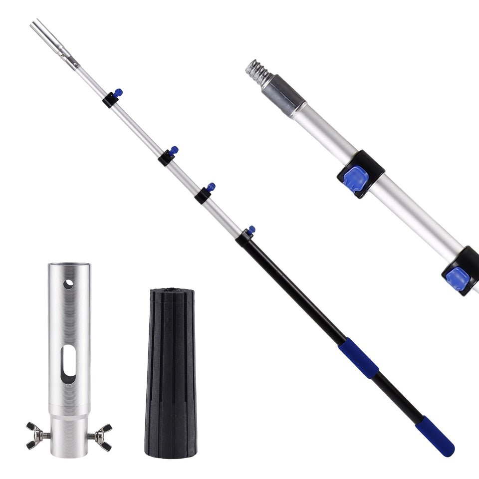 Jownupp telescopic pole extended to reach high-cleaning areas