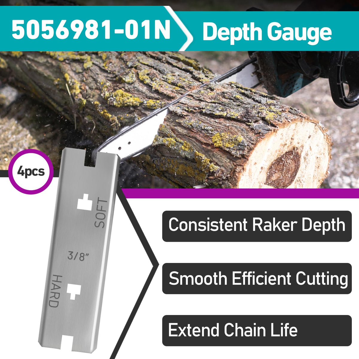 Joworthy depth gauge tool side view showing sturdy stainless steel construction.