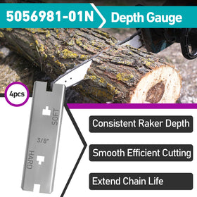 Joworthy depth gauge tool side view showing sturdy stainless steel construction.