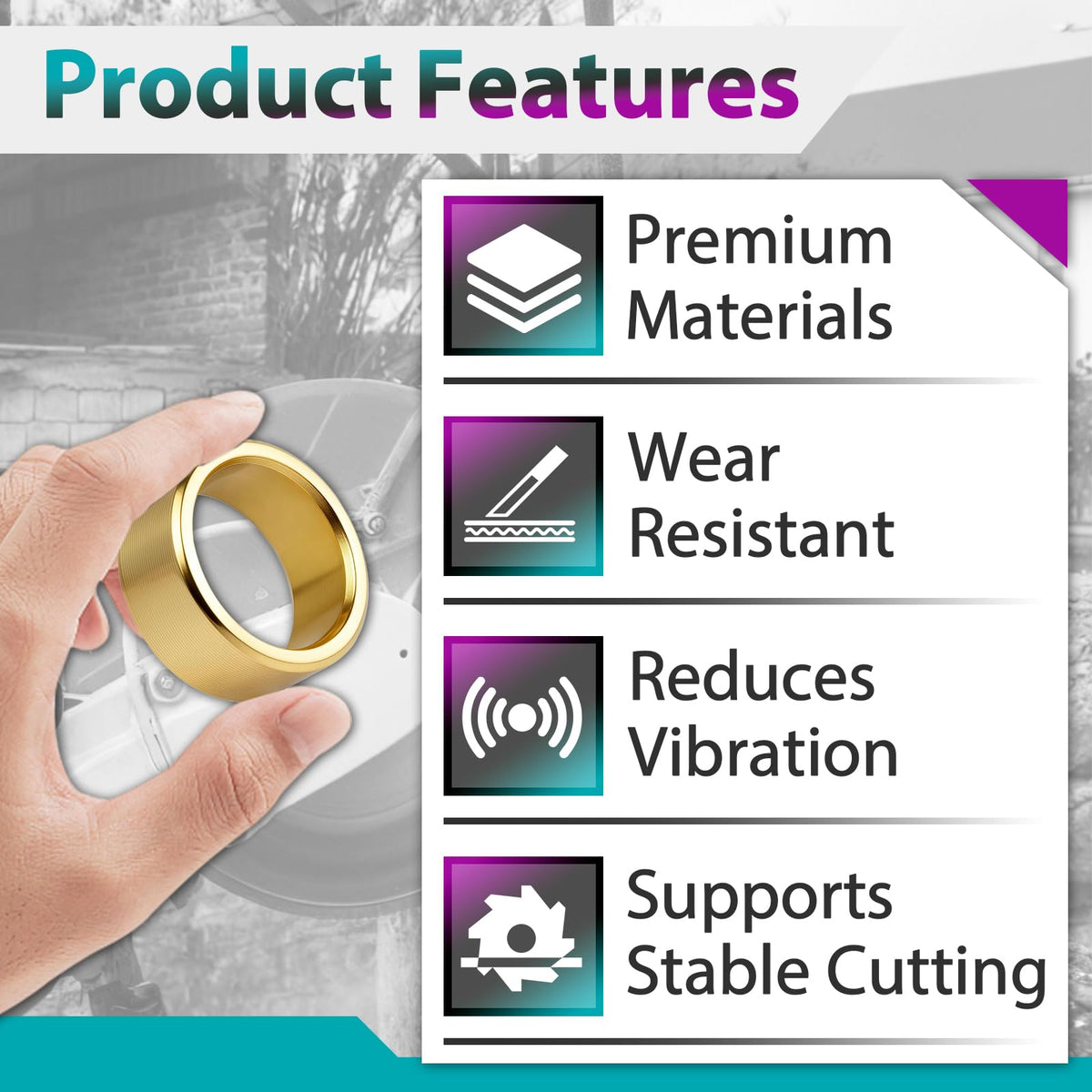 Joworthy stainless steel arbor adapter highlighting durable construction