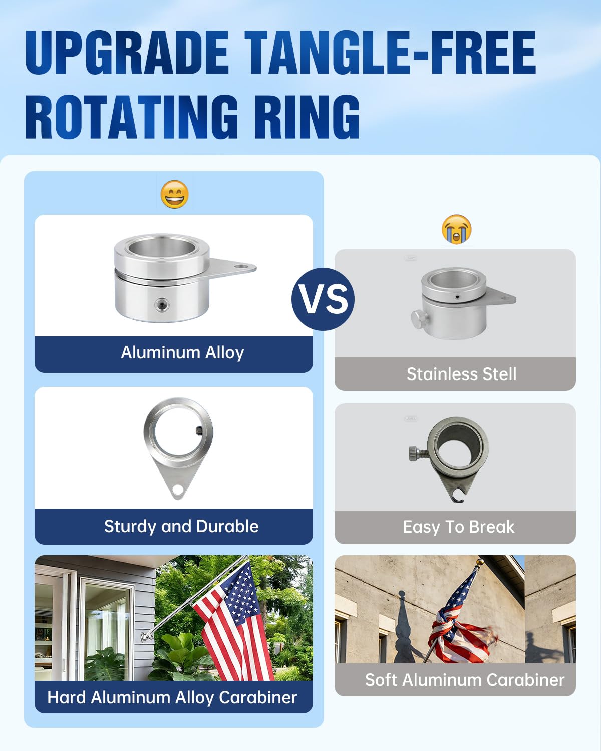 JOYAIRE heavy-duty wall mount bracket for drill-free porch installation.