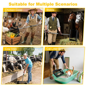 JOYANDRO 10-inch wide head covers more area per sweep in coop.
