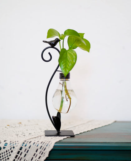 Joyathome Bird Terrarium Stand with glass vase for stylish room decor.