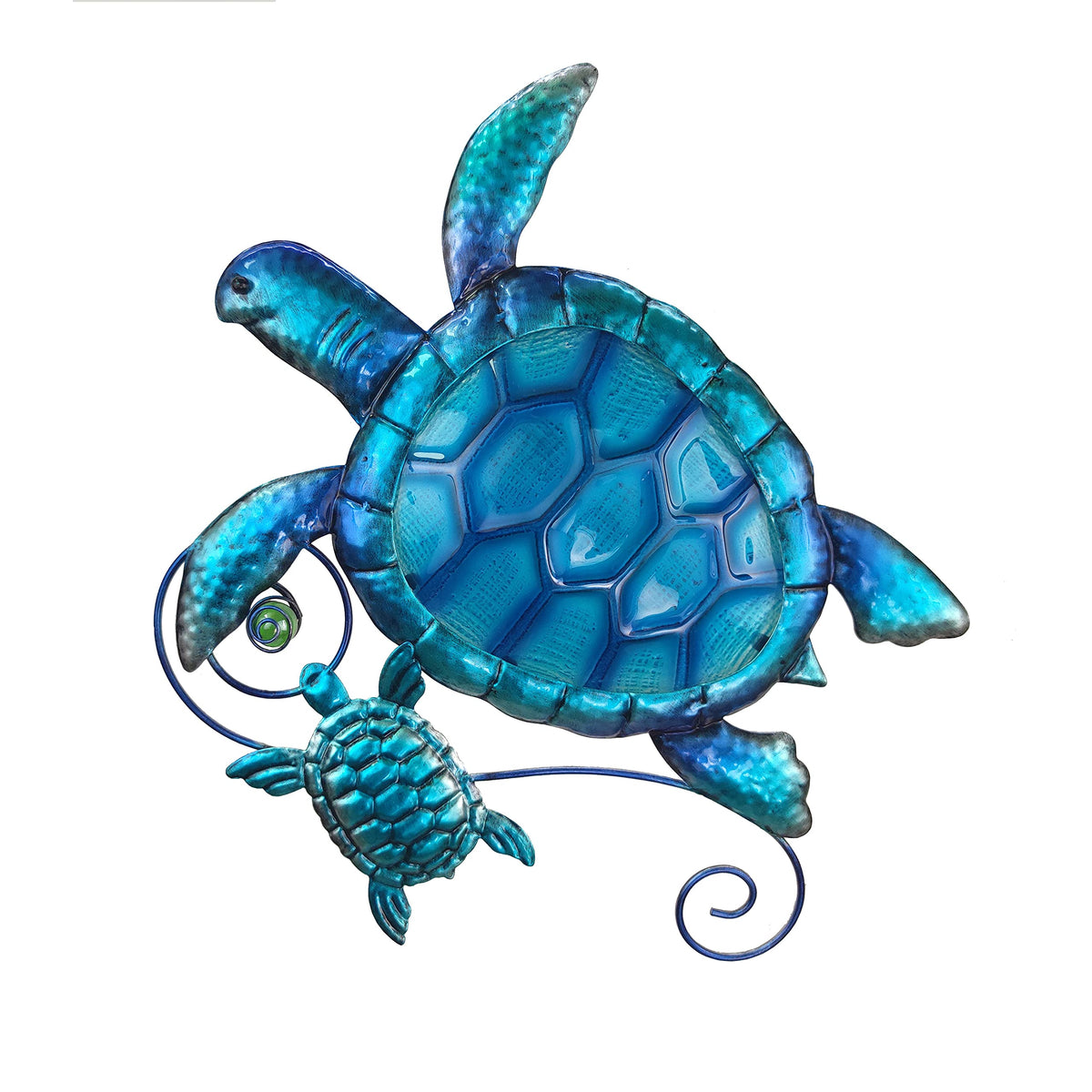 JOYBEE Sea Turtle wall art with stained glass adds coastal charm to outdoor spaces.
