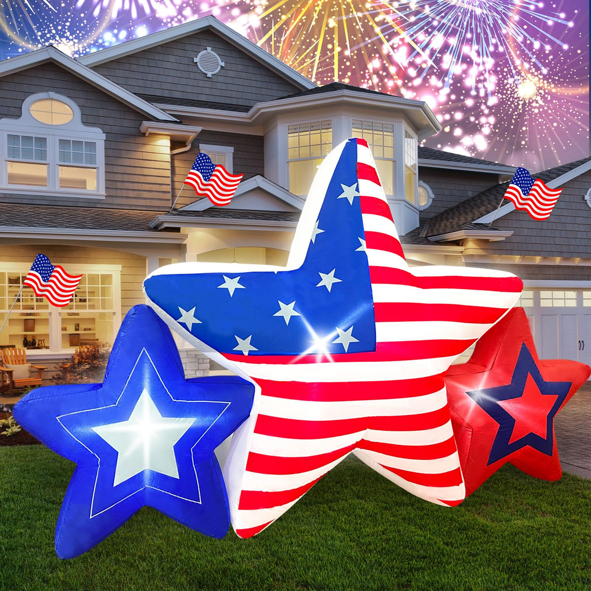 JOYEASE patriotic yard decor inflatable enhances outdoor celebrations with vivid colors
