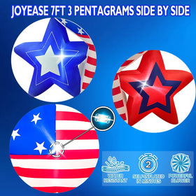 JOYEASE yard decor inflatable includes sandbags, stakes, and tethers for secure placement