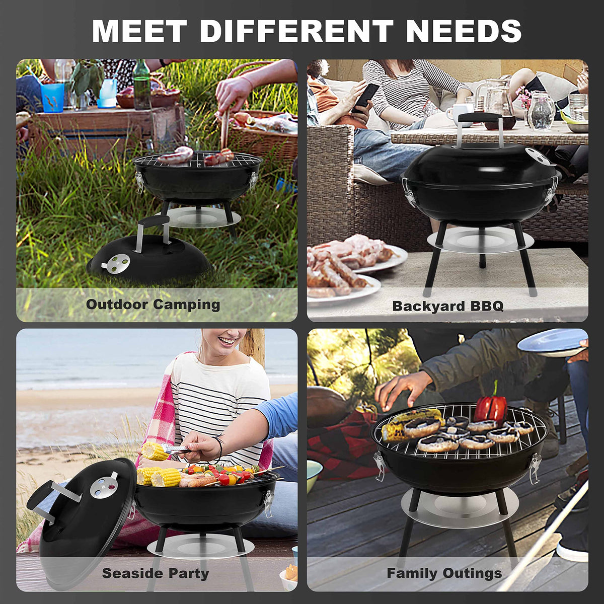 Joyfair 14-inch cool-touch handle stays cool for safe handling while grilling.