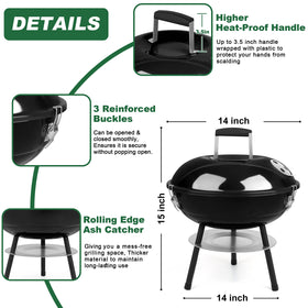Joyfair 14-inch dual vent system helps maintain steady temperature for even cooking.