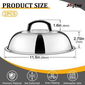 Joyfair basting cover fits flat top griddles to reduce air leaks for faster cooking.