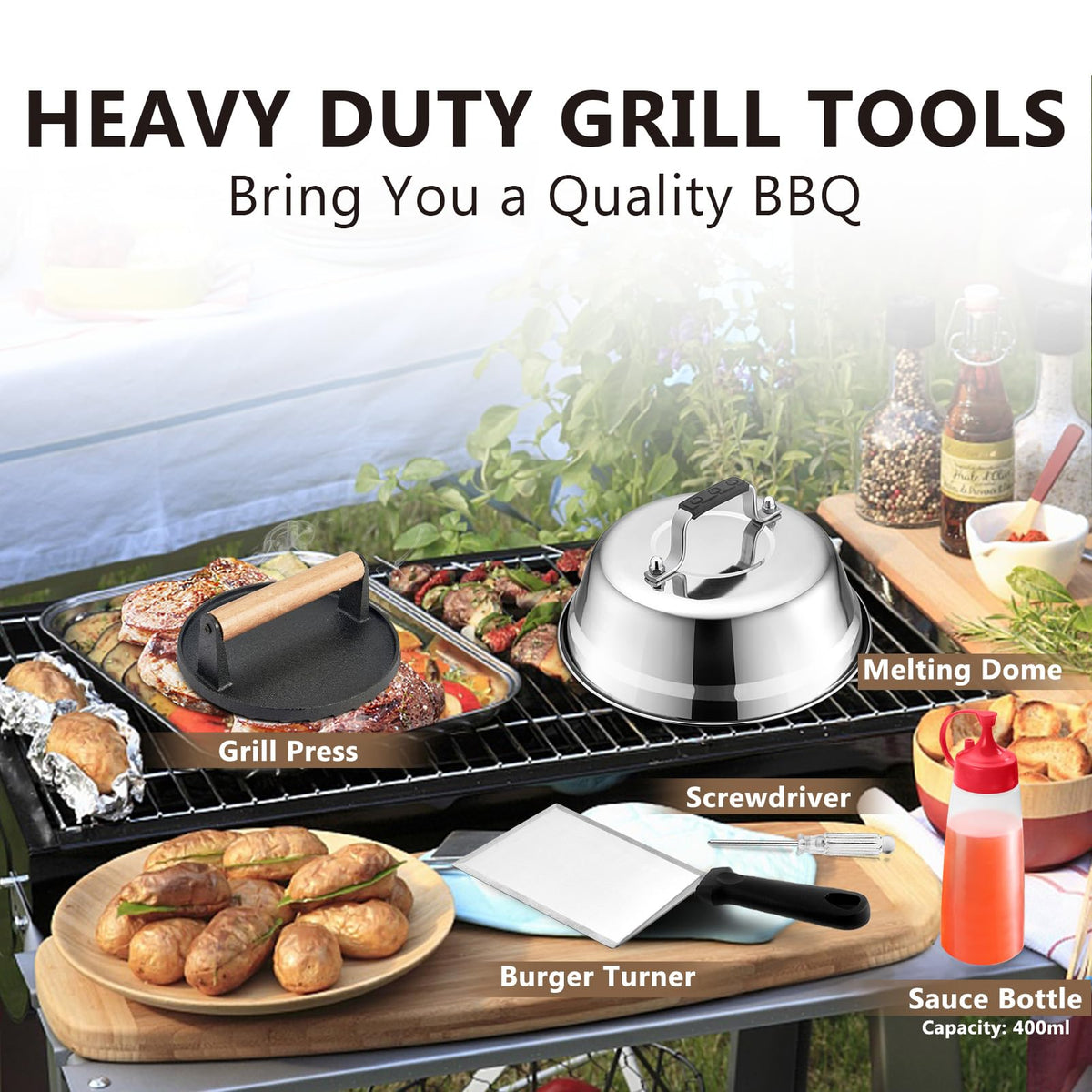 Joyfair complete griddle tools kit ready for Blackstone or cast iron use