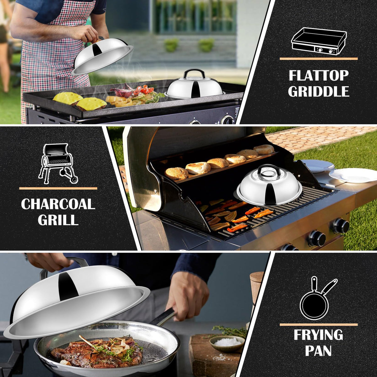 Joyfair rolled edge and mirror finish keep the dome sturdy and sleek.