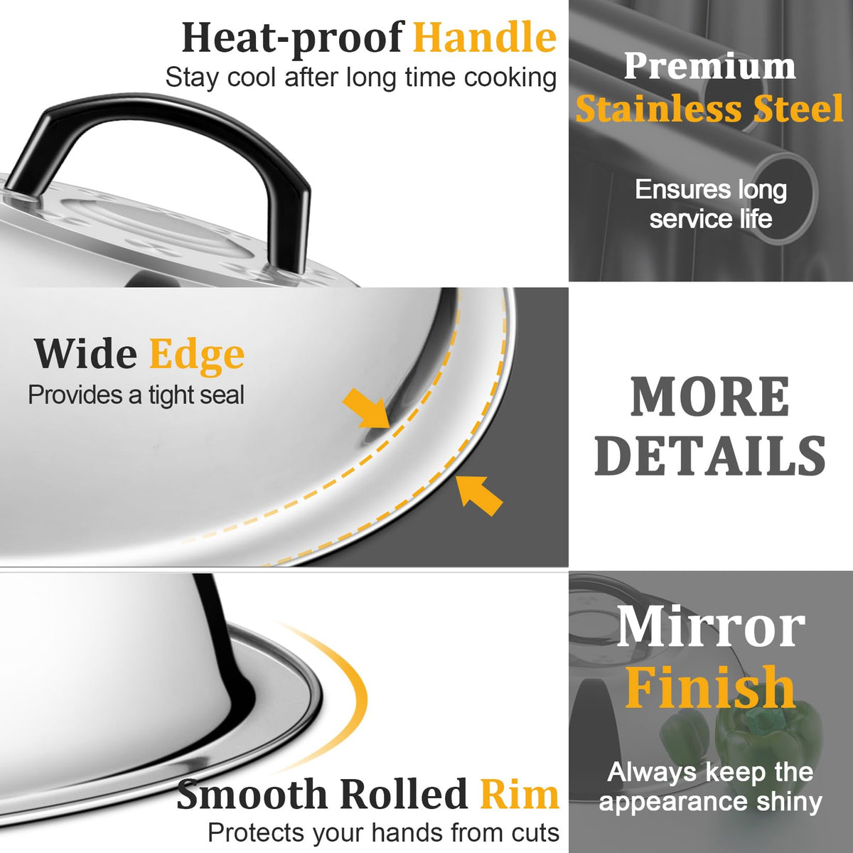 Joyfair stainless steel dome offers durable construction for grilling sessions.