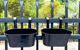 Joyfernal flowers and succulents thrive in durable hanging planters