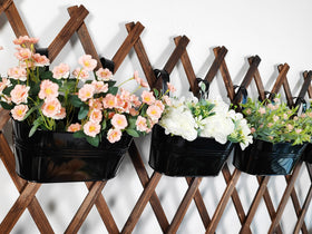 Joyfernal deck balcony planter in black ready for railing installation.
