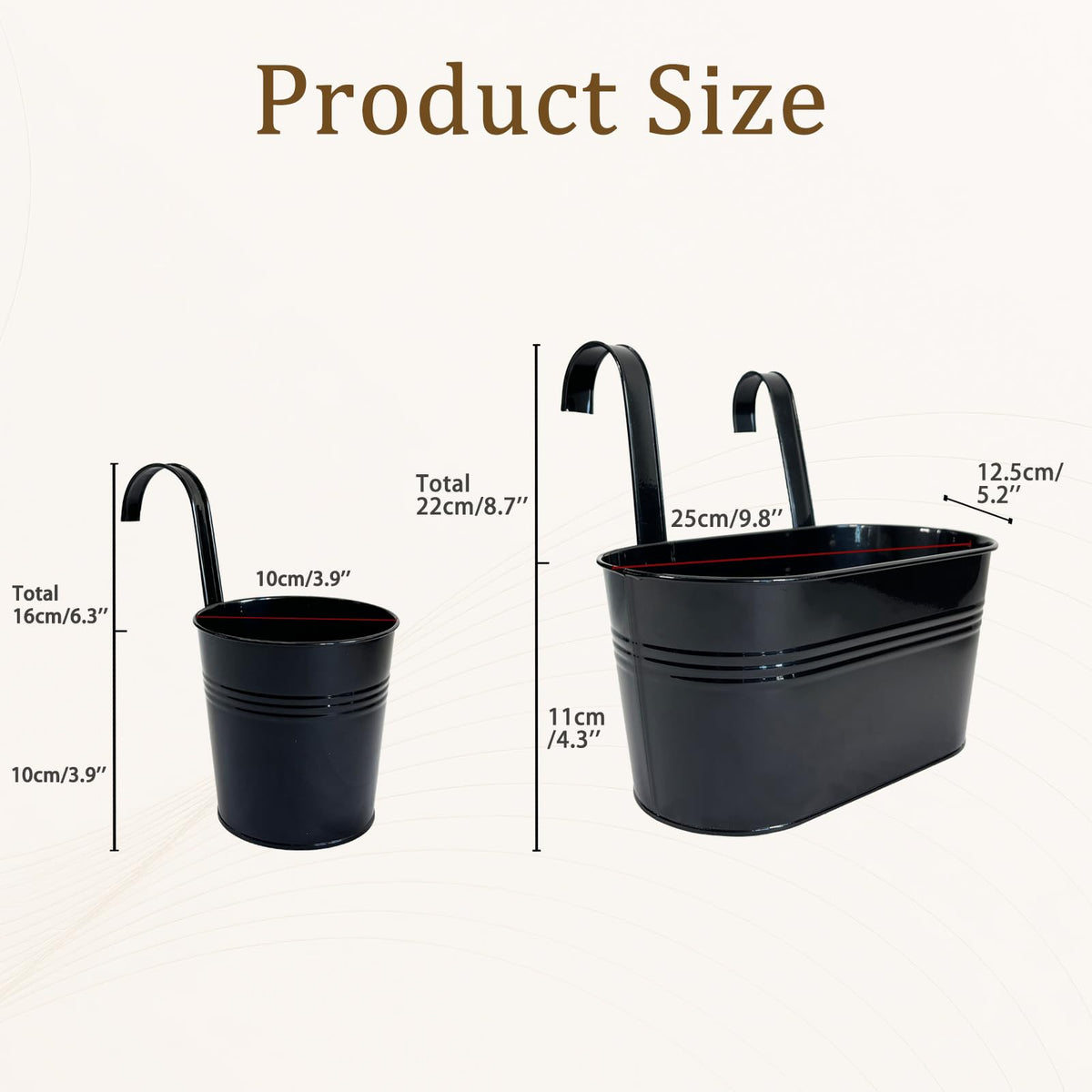 Joyfernal galvanized metal pot with drainage holes to prevent water buildup.