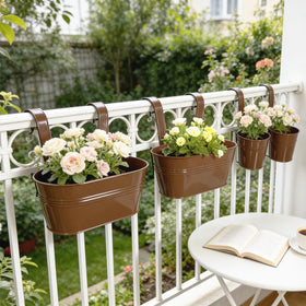 Joyfernal 10-inch oval fence pot for stylish fence-mounted flowers