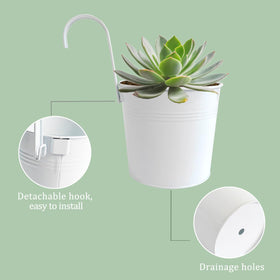 Joyfernal durable powder-coated pots resist rust in outdoor settings.