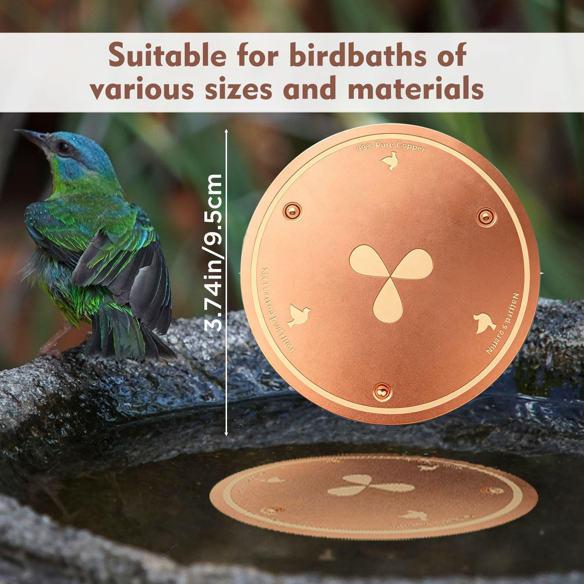 Joyfulmap copper discs endure all weather for year-round use.