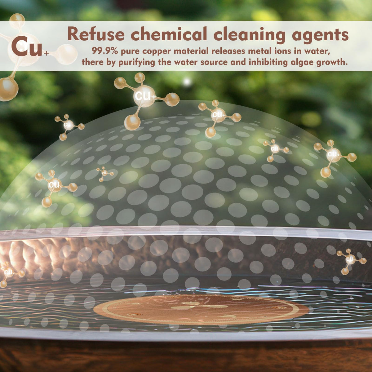 Joyfulmap eco-friendly disc replaces harsh cleaners in birdbaths.
