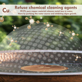 Joyfulmap eco-friendly disc replaces harsh cleaners in birdbaths.