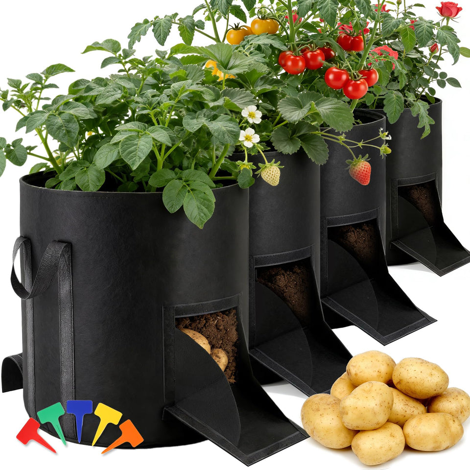 Joyhalo 15-gallon potato grow bag with harvest window for easy tuber checks